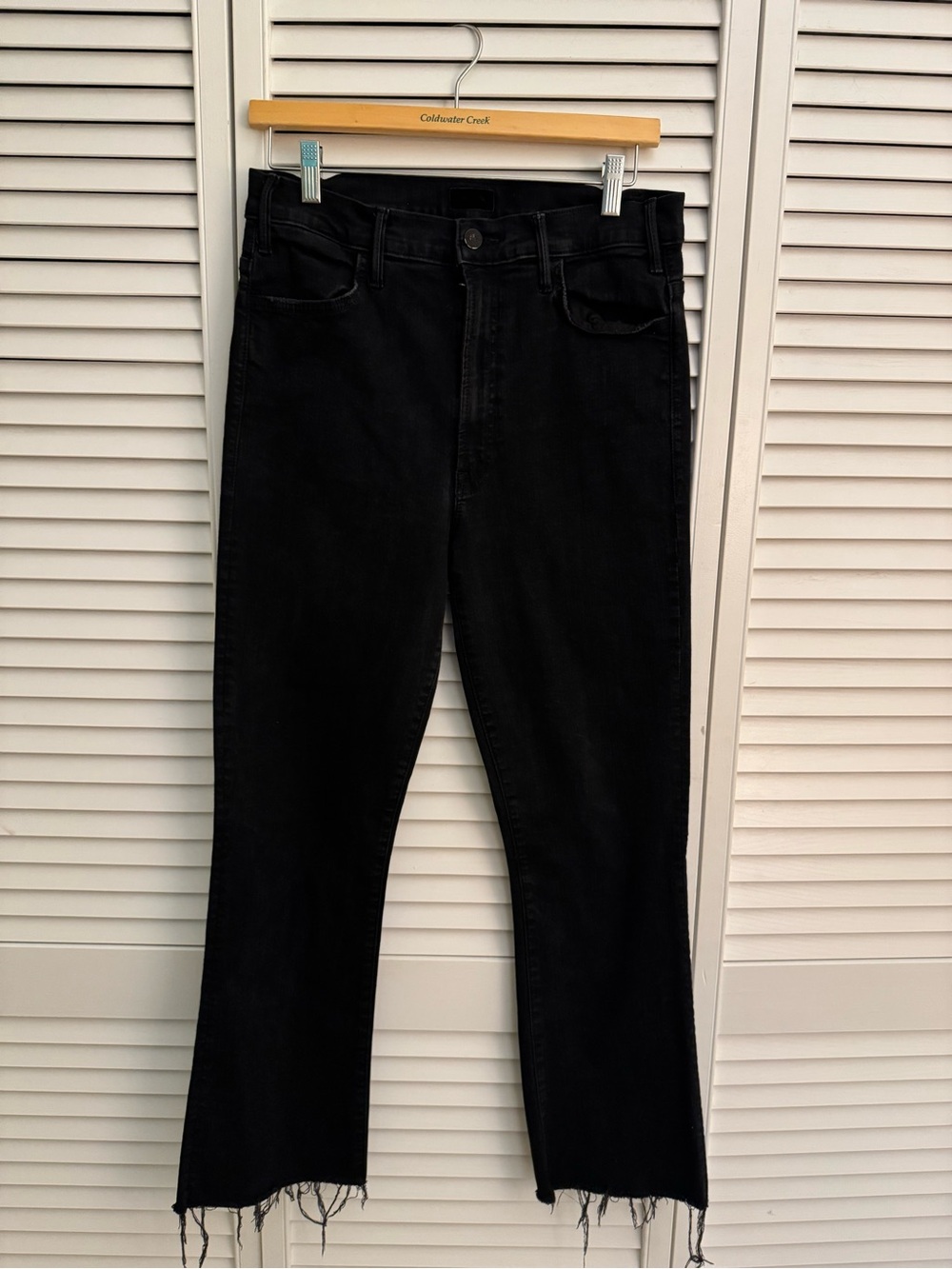 MOTHER The Hustler Ankle Fray Not Guilty Black Jeans 31
